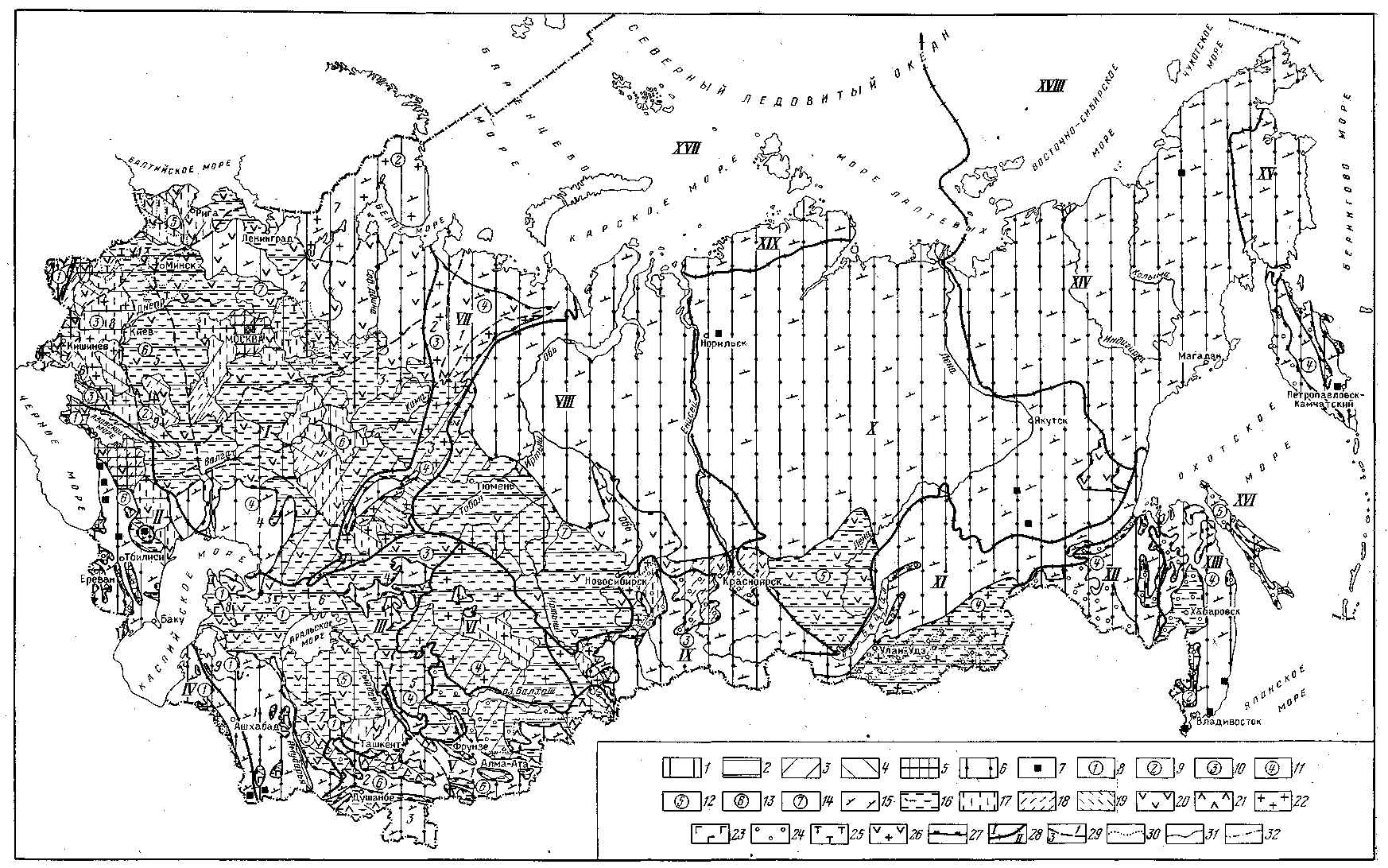Гидрогеологическая карта - Схематическая карта изученности и использования эксплуатационных ресурсов пресных и солоноватых подземных вод СССР