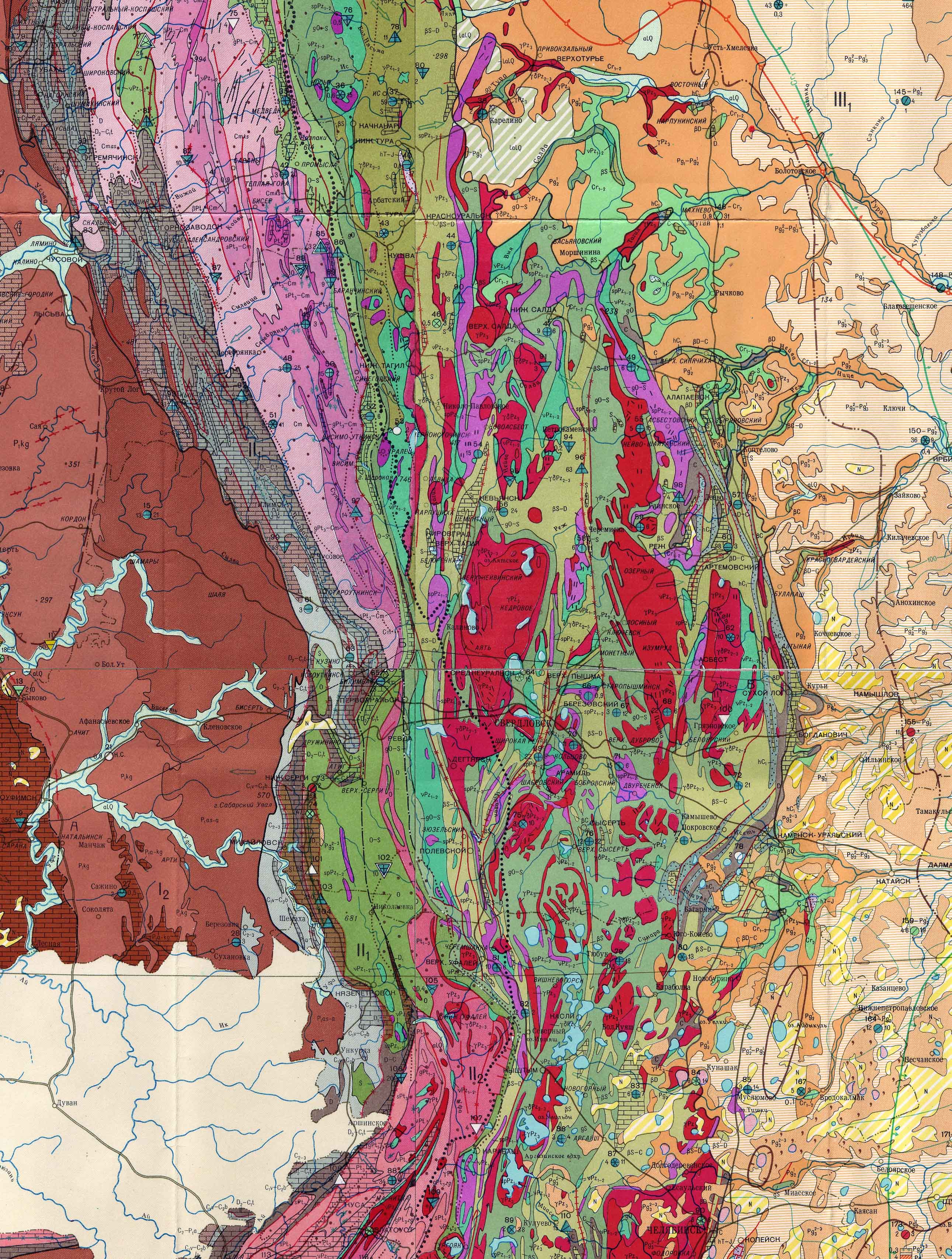 Геологическая карта челябинска подробная